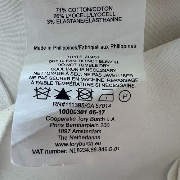 Tory Burch Straight Leg Chino Stretch Pants Size 4 - Picture 8 of 10